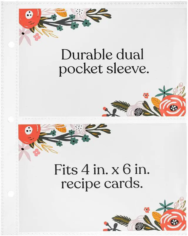 Alt view image 3 of 5 - Binder Page Protectors for 4x6 Recipe Cards or Photos (50 Count)