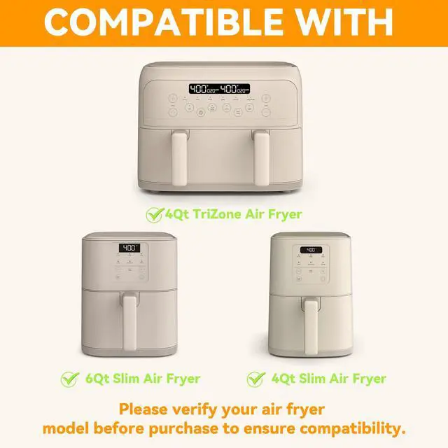 Alt view image 3 of 7 - Parchment Paper for bella 4Qt Slim Air Fryer, 200pcs Air Fryer Liners for bella 6Qt Slim Air Fryer