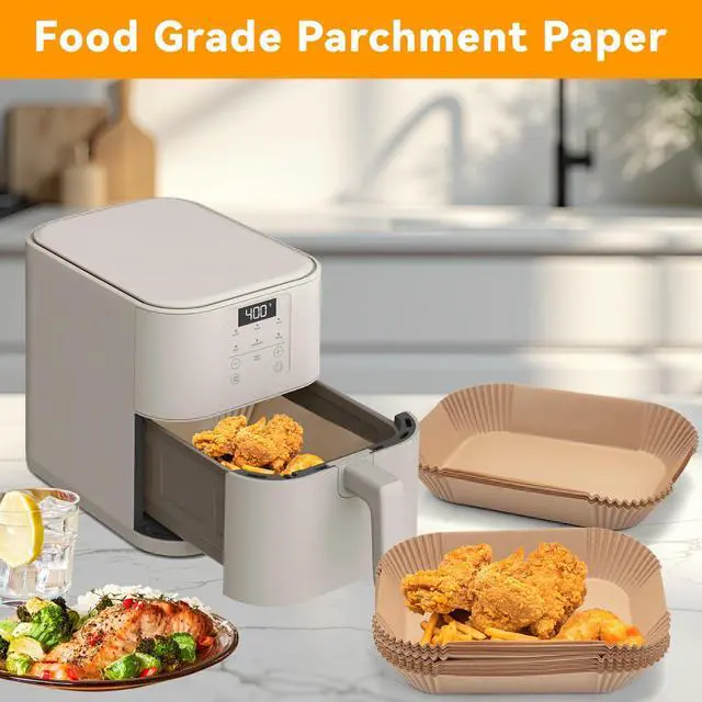 Alt view image 2 of 7 - Parchment Paper for bella 4Qt Slim Air Fryer, 200pcs Air Fryer Liners for bella 6Qt Slim Air Fryer