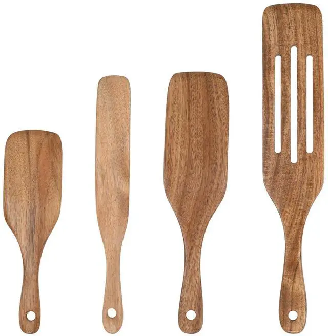 Main image of Spurtle Set,Wooden Utensil Set,Wooden Kitchen Utensils Set of 4,Wood Spoon for Sourdough Starter and Jar Cookware