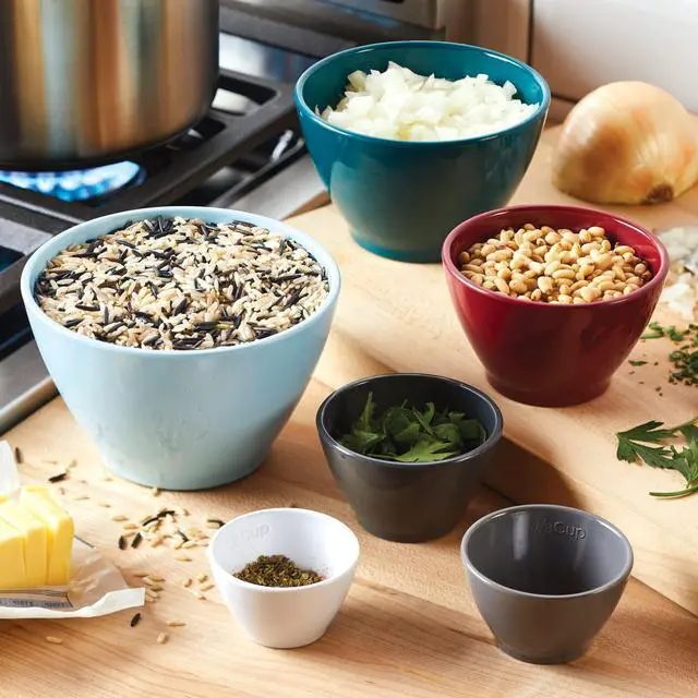 Alt view image 7 of 7 - Tools and Gadgets Nesting/Stackable Measuring Cups Set, 6 Piece - Assorted Colors