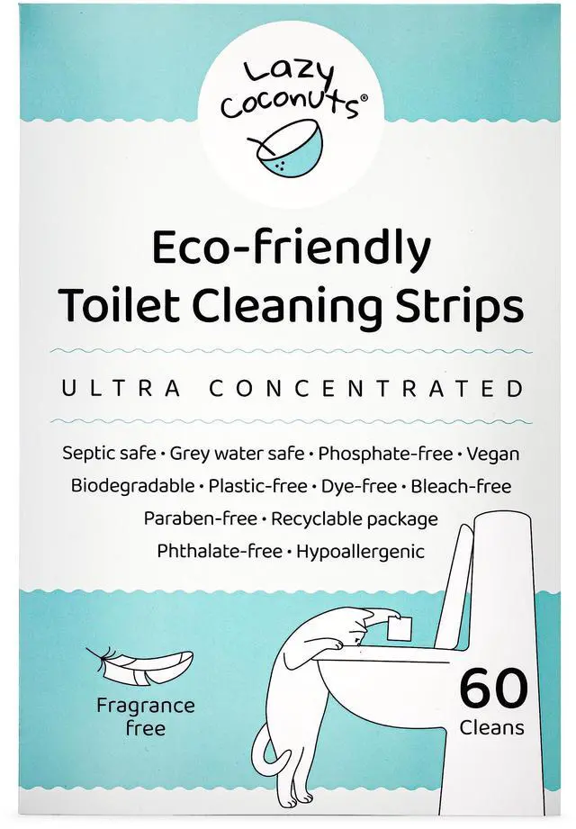Main image of Toilet Bowl Cleaner Strips - 60 Cleans, Plastic-free, Dye-free, With Lemon Essential Oil