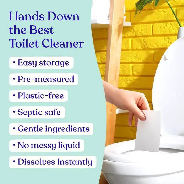 Alt view image 2 of 6 - Toilet Bowl Cleaner Strips - 60 Cleans, Plastic-free, Dye-free, With Lemon Essential Oil