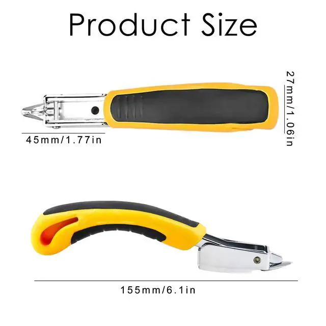 Alt view image 3 of 7 - Staple Remover Heavy Duty Staple Puller, Upholstery Tool Industrial Staple Remover for Furniture, Floor, Carpet, Carton (3 Pack, Yellow)