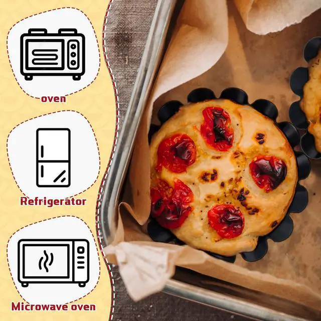 Alt view image 4 of 7 - 16 Pcs Egg Tart Molds, Non-stick Carbon Steel Tart Pans, Mini Pie Moulds, Muffin Cupcake Pudding Baking Cup Maker - for Pies, Chinese Egg Tarts, Cakes (2.6 Inch)