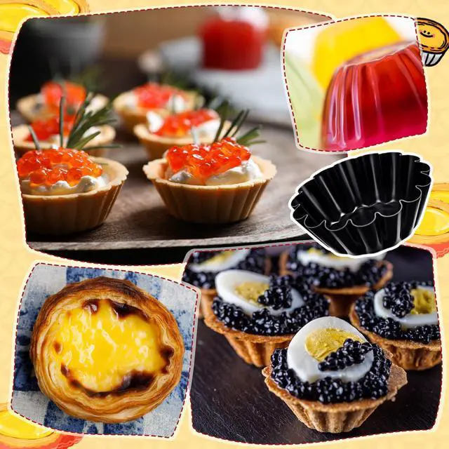 Alt view image 5 of 7 - 16 Pcs Egg Tart Molds, Non-stick Carbon Steel Tart Pans, Mini Pie Moulds, Muffin Cupcake Pudding Baking Cup Maker - for Pies, Chinese Egg Tarts, Cakes (2.6 Inch)