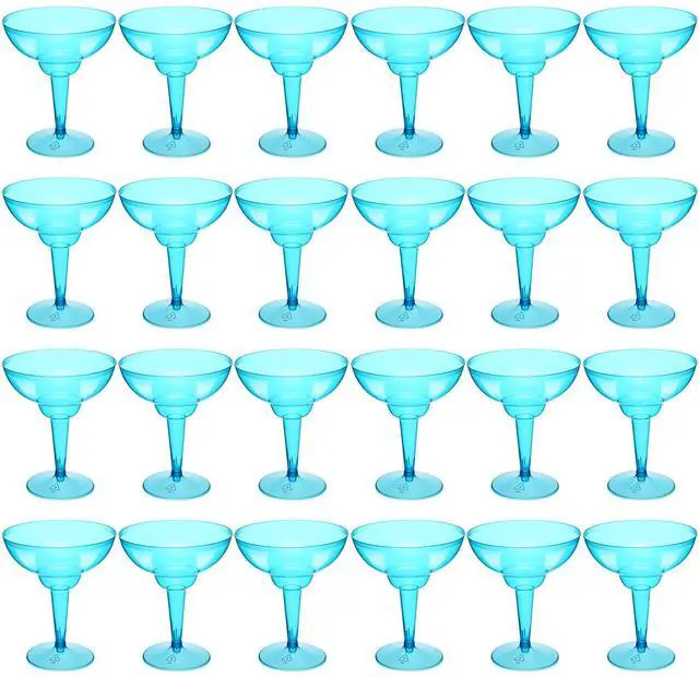 Main image of 12 Pcs Plastic Margarita Glasses 12 oz Margarita Cups Mexican Theme Party Decorations Martini Glasses Bulk Cocktail Glass for Wedding Mexican Theme Carnivals (Blue)