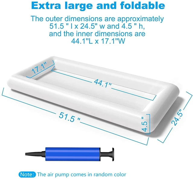 Alt view image 4 of 7 - Inflatable Serving Bars Ice Buffet Salad Serving Trays Food Drink Holder Cooler Containers Indoor Outdoor BBQ Picnic Pool Party Supplies Luau Cooler w Drain Plug