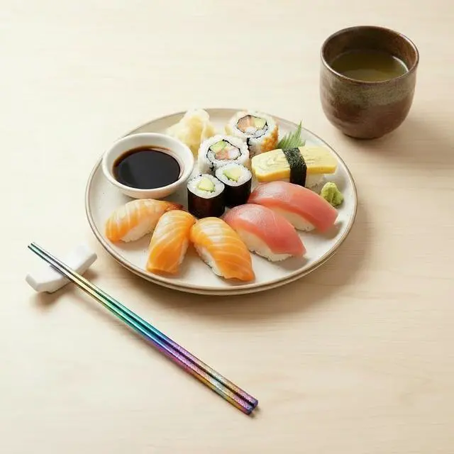 Alt view image 5 of 7 - Stainless Steel Rainbow Chopsticks - 5 Pairs Reusable Metal Chopsticks with Non-Slip Tips, Dishwasher Safe, Colorful Utensil Set for Adults, Kids, Asian Cuisine, Sushi, Noodles, Home Kitchen or Gift