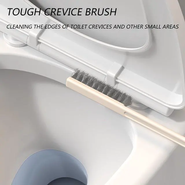 Alt view image 4 of 7 - 2 in 1 Toilet Bowl Brush Plunger Set,Toilet Brush and Holder Set Toilet Bowl Brush with Tweezers Long Handle,Ventilation Slots Base,Toilet Cleaner Brush for Bathroom Deep Cleaning