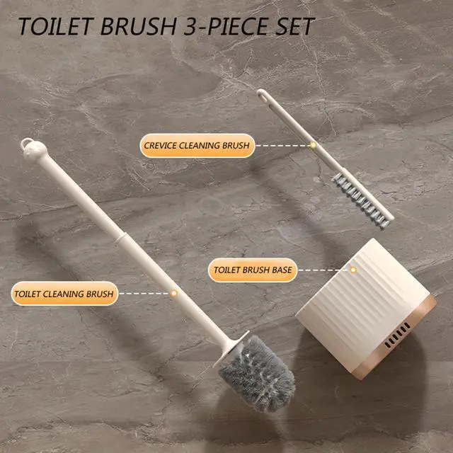 Alt view image 7 of 7 - 2 in 1 Toilet Bowl Brush Plunger Set,Toilet Brush and Holder Set Toilet Bowl Brush with Tweezers Long Handle,Ventilation Slots Base,Toilet Cleaner Brush for Bathroom Deep Cleaning