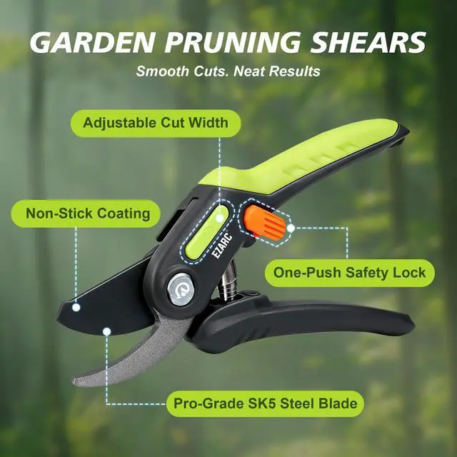 Alt view image 2 of 7 - Garden Pruning Shears, Bypass Hand Pruner 1 Inch Cut Capacity, Garden Clippers Hand Tools for Cutting Flowers, Trimming Plants, Picking Fruits, 1 Pack