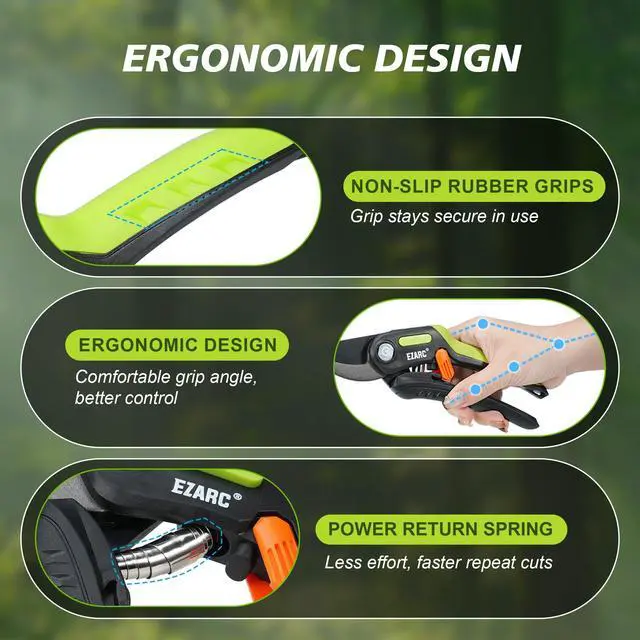 Alt view image 4 of 7 - Garden Pruning Shears, Bypass Hand Pruner 1 Inch Cut Capacity, Garden Clippers Hand Tools for Cutting Flowers, Trimming Plants, Picking Fruits, 1 Pack