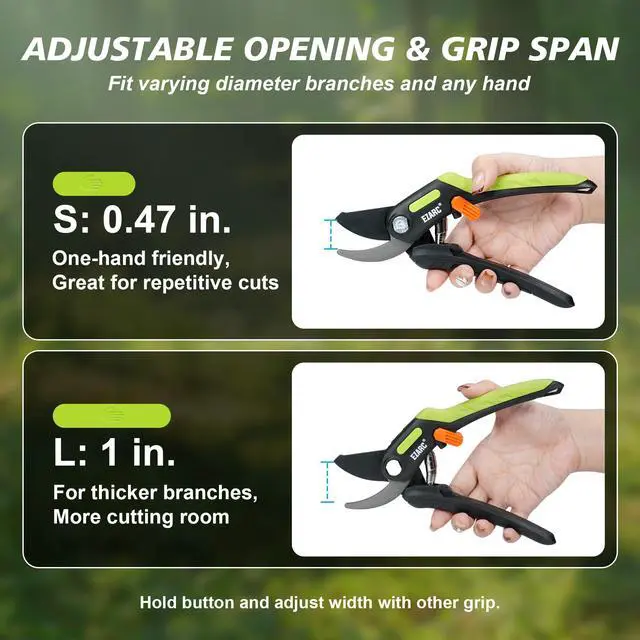 Alt view image 5 of 7 - Garden Pruning Shears, Bypass Hand Pruner 1 Inch Cut Capacity, Garden Clippers Hand Tools for Cutting Flowers, Trimming Plants, Picking Fruits, 1 Pack