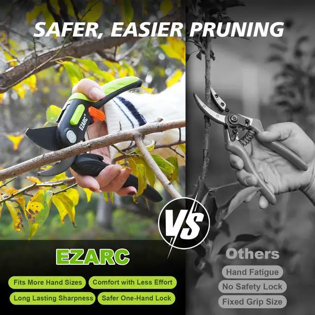 Alt view image 7 of 7 - Garden Pruning Shears, Bypass Hand Pruner 1 Inch Cut Capacity, Garden Clippers Hand Tools for Cutting Flowers, Trimming Plants, Picking Fruits, 1 Pack