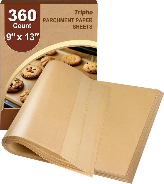 Main image of 360 Count 9"x 13" Heavy Duty Parchment Paper Sheets for Baking, No-Stick & No-Leak Unbleached Baking Paper, Pre-cut Half Parchment Paper Sheets for Oven, Air Fryer, Microwave
