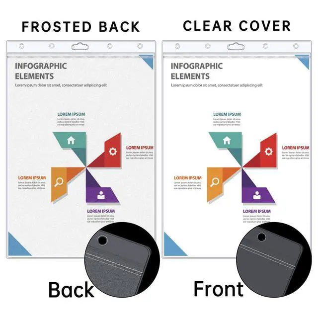 Alt view image 6 of 7 - 6PCS Hard Sheet Protectors 8.5" x 11" Waterproof Resealable Zip Paper Page Protectors Clear Rigid Plastic Sleeves for Photos Certificate, Heavy Duty Document Holder Wall Sign Holder, Vertical