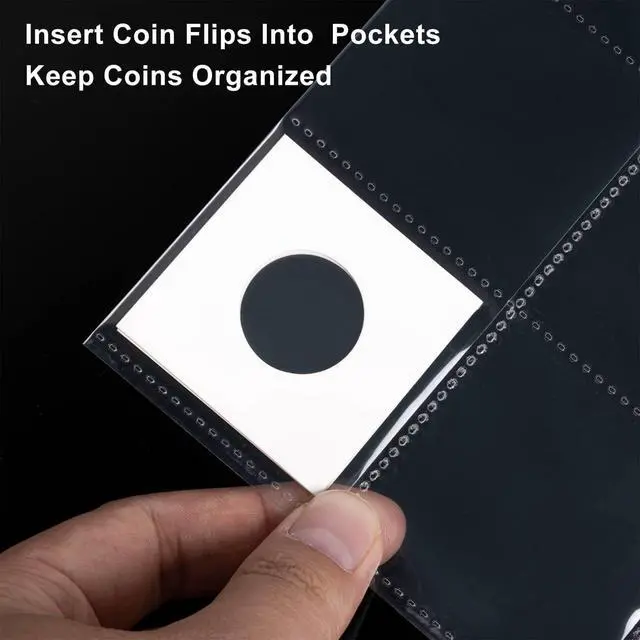 Alt view image 5 of 6 - 50ct 20-Pocket Coin Pages - Coin Pocket Pages for 2 x 2 Inch Cardboard Coin Holders, 11 Holes for Coin Binder, Coin Collecting Album Protectors, Coin Collection Storage