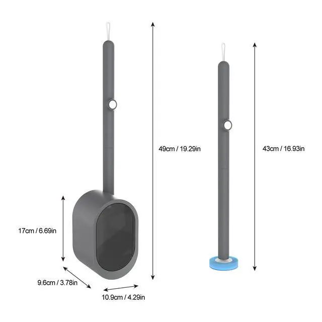 Alt view image 7 of 7 - Disposable Toilet Brush with 32 Refills,Wall Mounted Toilet Wand and Holder Set, Deep Bathroom Cleaning Toilet Bowl Cleaner with Storage Holder