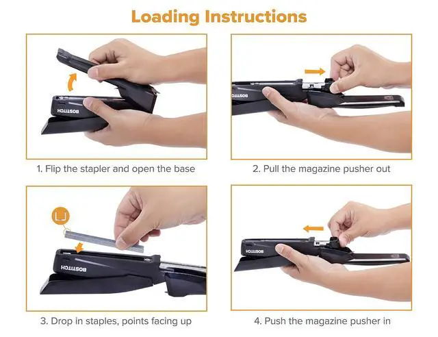 Alt view image 7 of 7 - Office Executive 3 in 1 Stapler, Includes 210 Staples and Integrated Staple Remover, One Finger Stapling, No Effort, 20 Sheet Capacity, Spring Powered Stapler, Black (INP20-BLK)