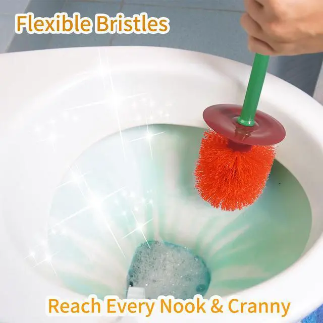 Alt view image 2 of 7 - 2-Pack Cherry Toilet Brush and Holder | Cute Toilet Brush Set with Flexible Bristles for Easy Reach | Blending Eclectic Home Decor with Cherry Bathroom Décor (Red)
