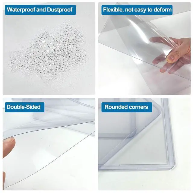 Alt view image 3 of 7 - 8.5" x 11" Hard Plastic Sheet Protectors, Rigid Print Protectors, Clear Waterproof Protectors, Paper Sleeves Photo Plastic Sleeves Hard Plastic Document Holder, Birth Certificate Protector(14 Pack)