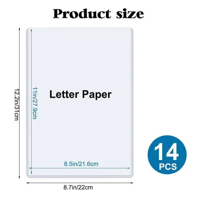 Alt view image 2 of 7 - 8.5" x 11" Hard Plastic Sheet Protectors, Rigid Print Protectors, Clear Waterproof Protectors, Paper Sleeves Photo Plastic Sleeves Hard Plastic Document Holder, Birth Certificate Protector(14 Pack)