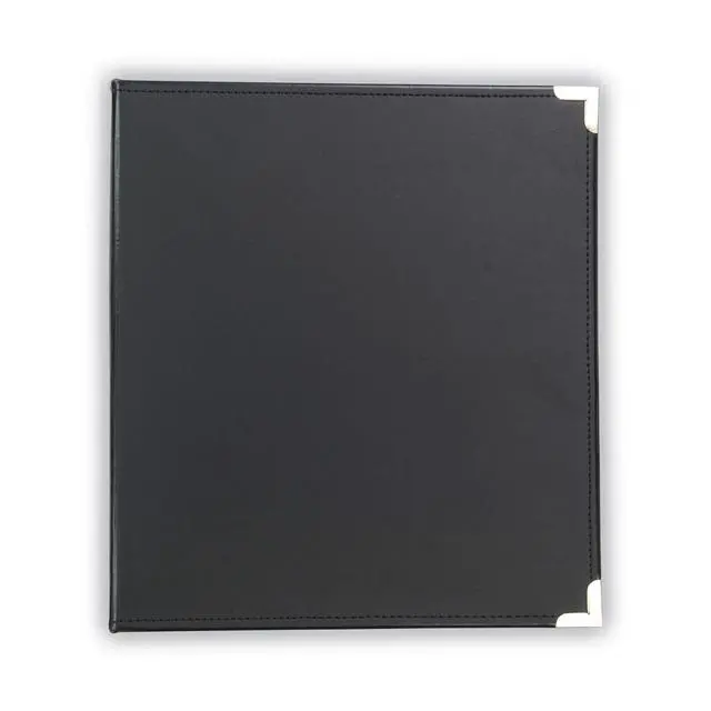 Alt view image 6 of 7 - Classic Collection Leather 3 Ring Binder, Executive Presentation Portfolio, 0.5 Inch (Holds 100 Sheets), Brass Round Ring, Black
