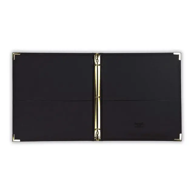 Alt view image 7 of 7 - Classic Collection Leather 3 Ring Binder, Executive Presentation Portfolio, 0.5 Inch (Holds 100 Sheets), Brass Round Ring, Black