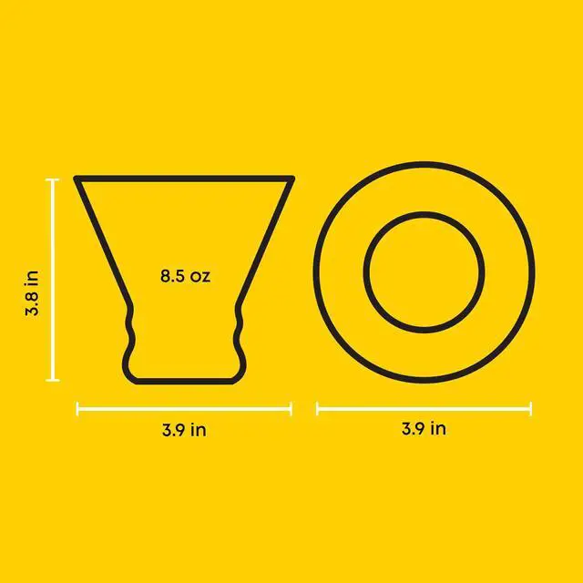 Alt view image 2 of 7 - Afina Stemless Martini Glasses Set of 4, 8.5oz Liquor Drinking Glasses for Cocktail and Margarita, Bar Glass Cups, Glass Dessert Cups
