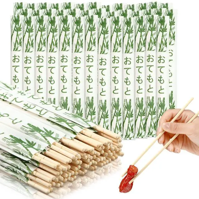 Main image of 200 Pairs Bamboo Chopsticks Disposable Sleeved and Separated Chop Sticks Quality Chopsticks Disposable UV Treated (Bamboo)