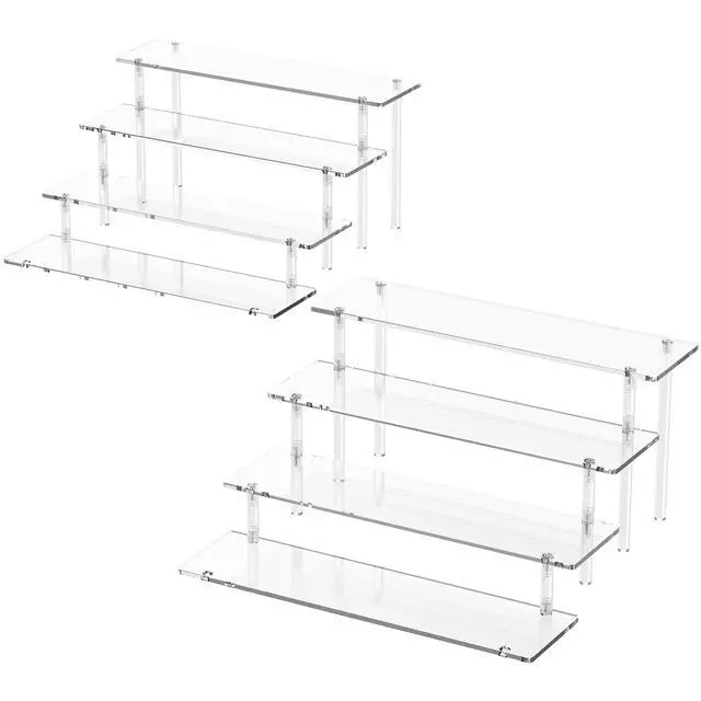 Main image of 4 Tier Acrylic Display Risers, Clear Perfume Organizer Stand, Large Cupcake Stand Holder, Dessert Display for Party, Display Shelf for Figure and Collection, Riser Stand for Decoration and Organizer
