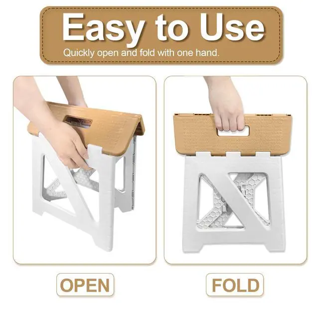 Alt view image 3 of 7 - Shower Stool for Shaving Legs, 1 Pack Foot Rest Folding Stool Step to Shave Legs Shaving for Inside Shower Foldable Small Waterproof Plastic Corner Khaki White