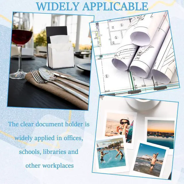 Alt view image 7 of 7 - 2 Pack 4 Inch Acrylic Brochure Holders Clear Business Cards Display Holder with Black Base, Trifold Flyer Display Stand for Pamphlets, Literature, Booklets, Magazines, for Office Countertop