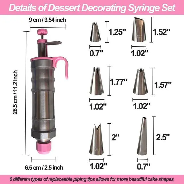 Alt view image 2 of 7 - Dessert Decorating Piping Syringe Set Cake Decorating Tool
