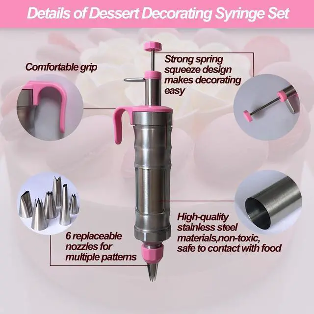 Alt view image 4 of 7 - Dessert Decorating Piping Syringe Set Cake Decorating Tool