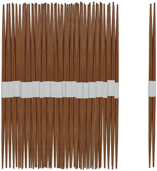 Main image of Carbonized Bamboo Chopsticks, 9.5 Inch Double Pointed Japanese Style Chopstick w/ Paper Band, 100 pairs