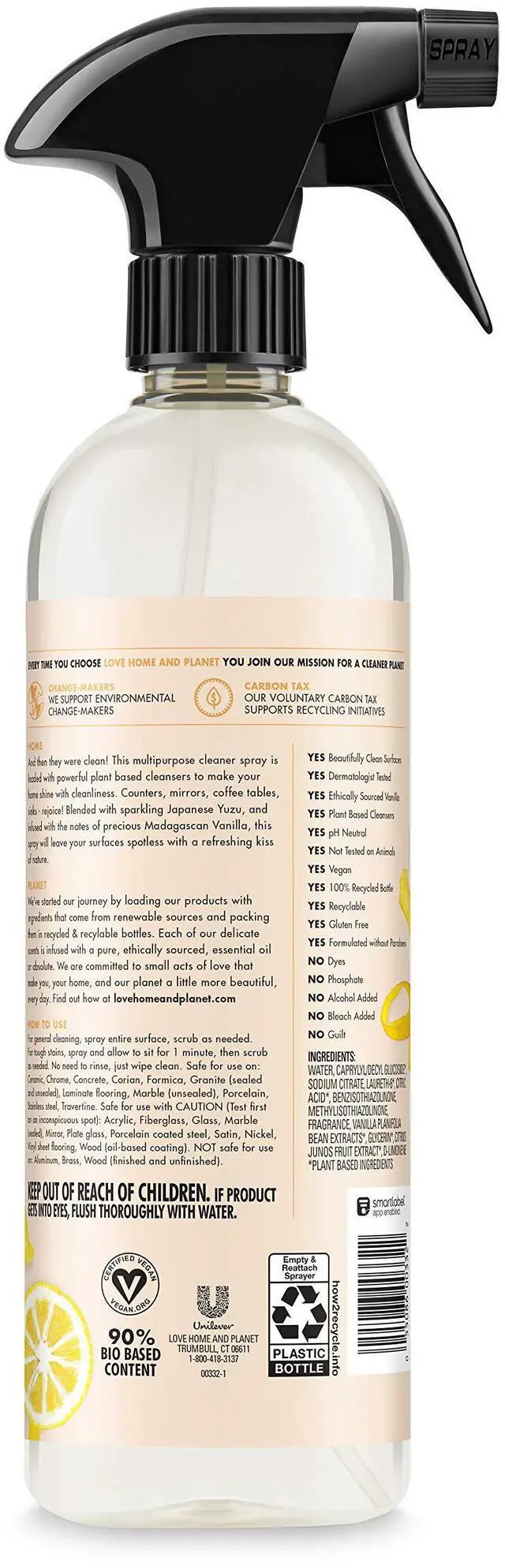 Alt view image 2 of 7 - Multipurpose Cleaner Spray, Citrus Yuzu & Vanilla, 23 oz