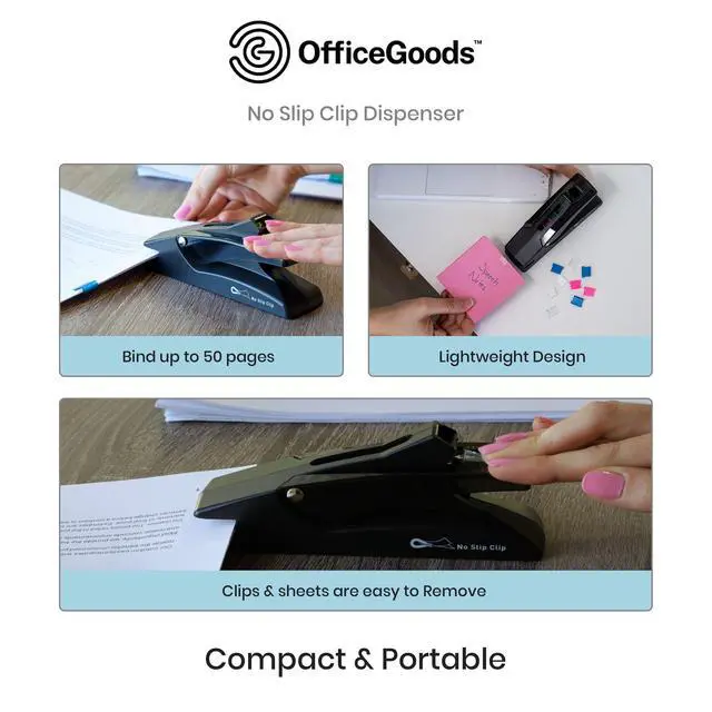 Alt view image 3 of 7 - Staple Free Stapler - No Slip Clip Reusable Paper Fastener for Documents - Securely Binds 50 Pages - Eco-Friendly Binder