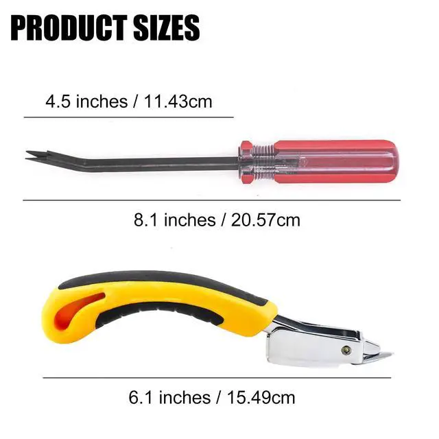 Alt view image 2 of 6 - Staple Remover Heavy Duty Tack Puller with Double Pronged Head, Industrial Staple Remover Upholstery Tool for Furniture, Floor, Carpet, Carton (Red Handle)