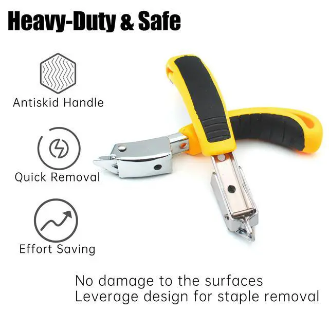 Alt view image 5 of 6 - Staple Remover Heavy Duty Tack Puller with Double Pronged Head, Industrial Staple Remover Upholstery Tool for Furniture, Floor, Carpet, Carton (Red Handle)