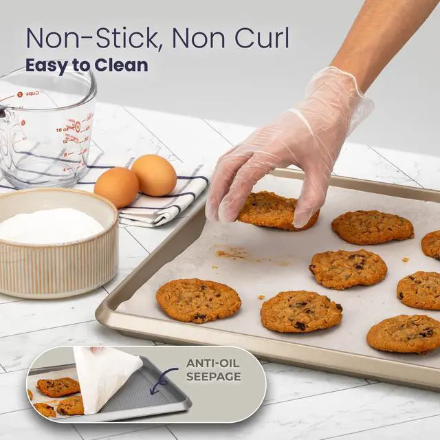 Alt view image 3 of 7 - 250 Pcs Parchment Paper Baking Sheets, 9 x 13 inch Pre-Cut Non Stick 1/4 Size White Oven Paper for Cooking, Baking Cookie, Steaming, Grilling Rack, Air Fryer