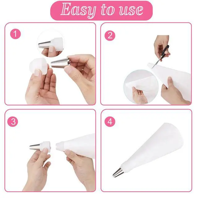 Alt view image 6 of 7 - Reusable Piping Bags and Tips Set - 16inch Pastry Bags for Cake Decorating, Cupcakes, Cookies | Durable Cotton Exterior, Easy to Clean, Eco-Friendly Baking Kit for Home Bakers & Chefs(14)