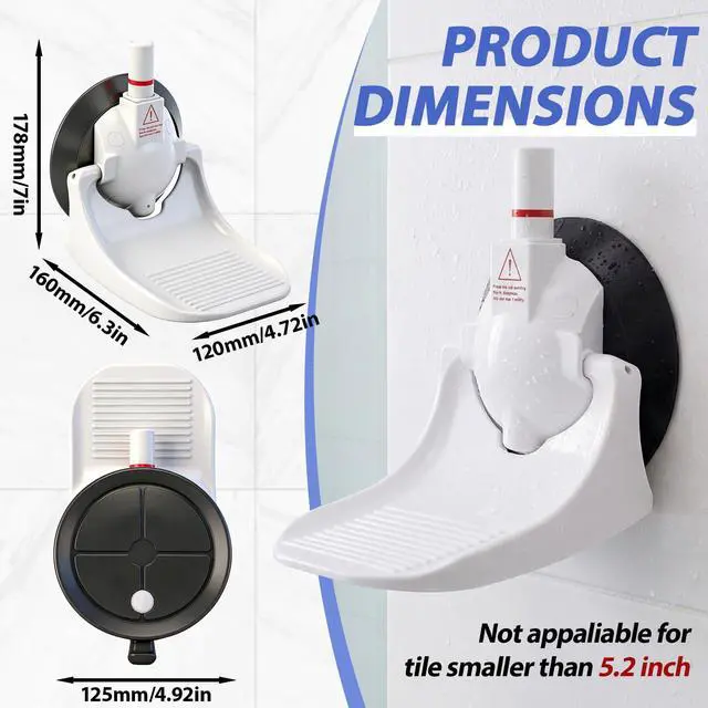 Alt view image 2 of 6 - Shower Foot Rest for Shaving Legs with Powerful Suction, Stable and No Falling, Easy Install, Foldable Shaving Step for Shower, Bathroom and RV