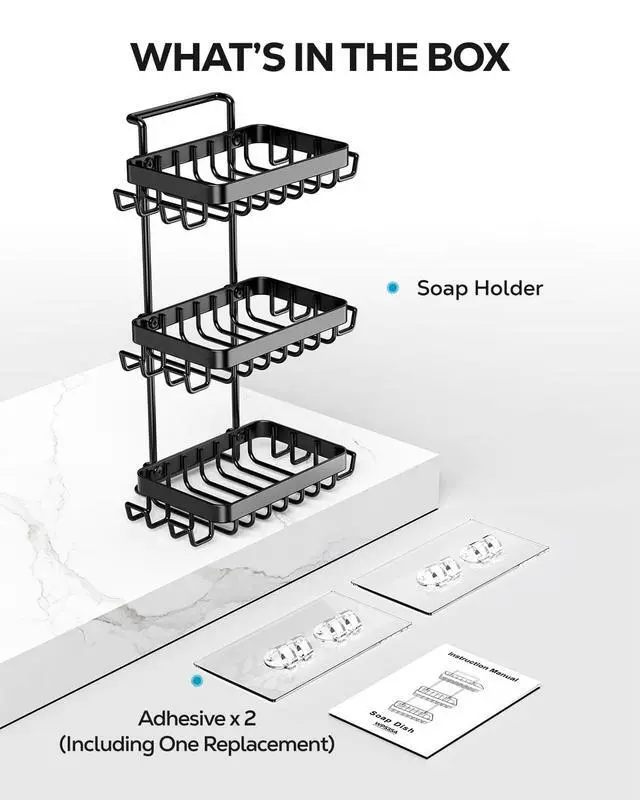 Alt view image 6 of 7 - Bar Soap Holder, Adhesive Soap Dish for Bathroom Shower Wall