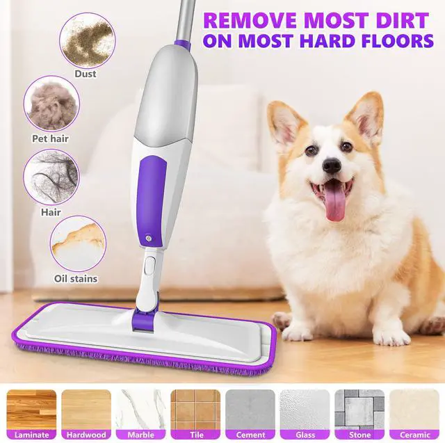 Alt view image 5 of 5 - Microfiber Spray Mops for Floor Cleaning - SEVENMAX Dry Wet Floor Mop with Sprayer 3 Washable Pads fit Swiffer Powermop for Hardwood Laminate Tile Wood Vinyl Ceramic Home Kitchen Cleaning