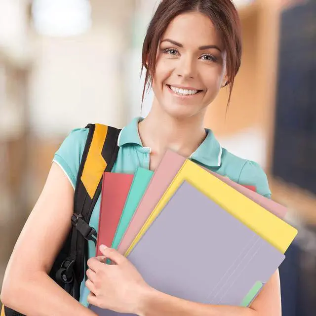 Alt view image 7 of 7 - 6 Pcs Expanding File Folder with 5 Pockets Organizer Plastic A4 Size and 168 Pcs File Folder Labels for School Teacher and Office