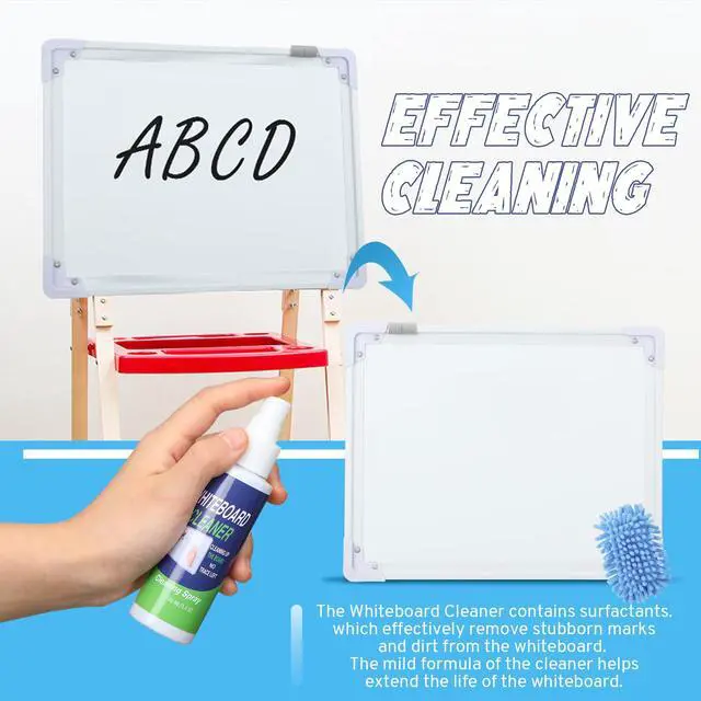 Alt view image 4 of 7 - 6 Pack Whiteboard Cleaner 3.4 Fl oz White Board Cleaning Spray Dry Erase Board Cleaner with Microfiber Shag Whiteboard Eraser Removes Stubborn Marks from Chalkboard (Pastel)