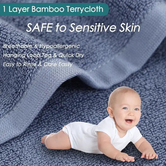 Alt view image 2 of 7 - Wash Cloths 6 Pack, Super Soft and Gentle Face Towel on Sensitive Skin, Reusable Makeup Remover Eraser, 13x13 inch Large Washcloths for Face and Body, Easy to Clean Slate Blue Facial Cleaning Cloths