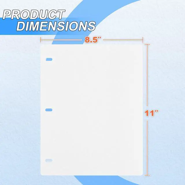 Alt view image 2 of 7 - Full Page Flat Sheet Lifters & Page Protectors for Letter Size 11" x 8.5", 3 Hole Binder Separators for Binder Page Protectors, Family Tree, Photo Albums Helps You Turn the Page Better (White 10 PCS)